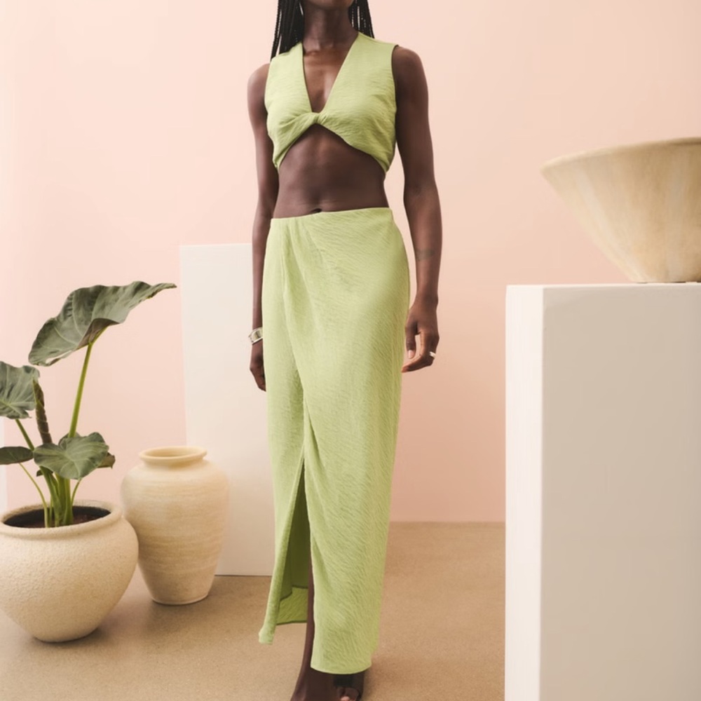 Abercrombie & Fitch Light Green Maxi Skirt Set